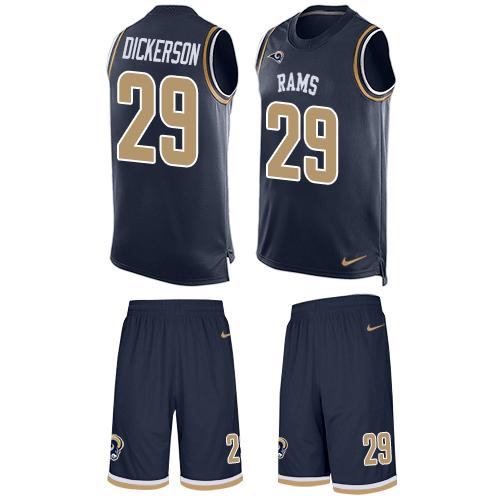 Nike Rams #29 Eric Dickerson Navy Blue Team Color Men's Stitched NFL Limited Tank Top Suit Jersey - Click Image to Close